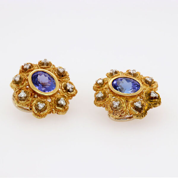 "Violet Royalty" Vintage Tanzanite Earrings - Image 2