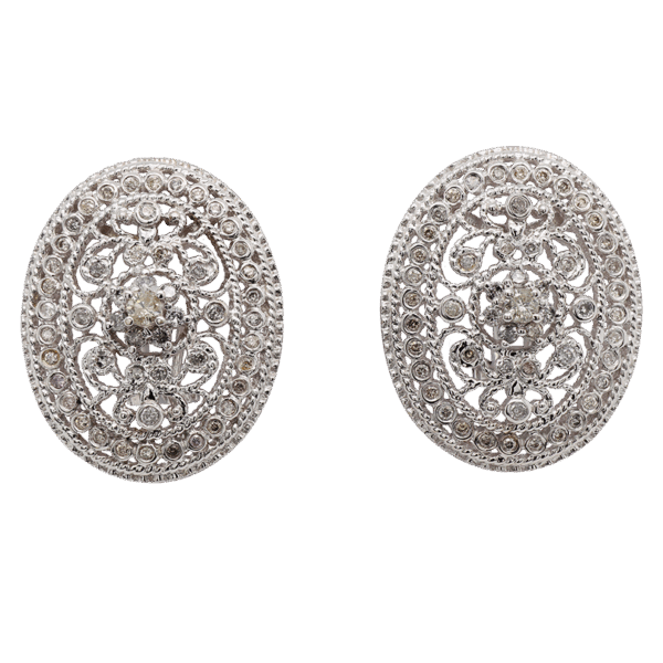 "Delicate Detail" Estate Diamond Earrings
