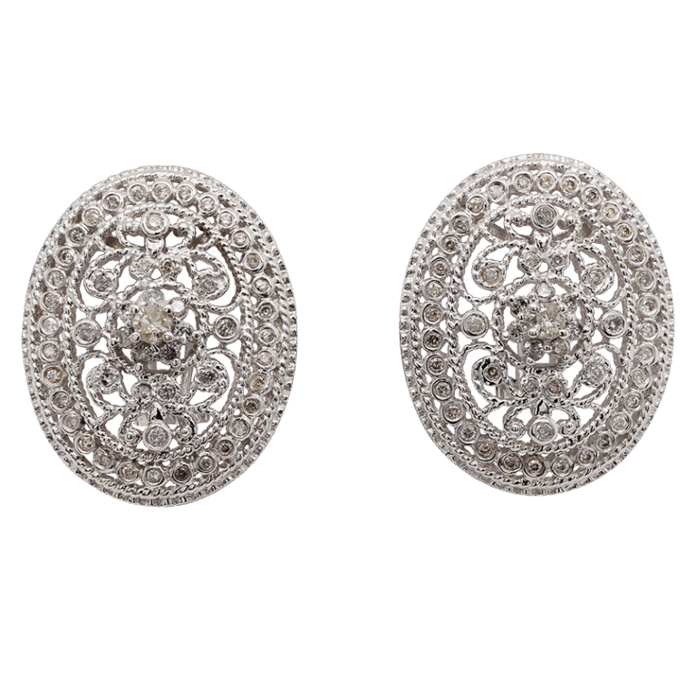 "Delicate Detail" Estate Diamond Earrings