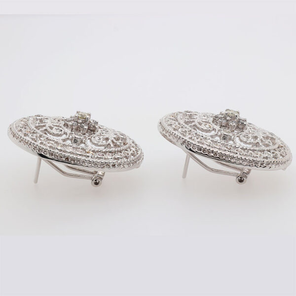 "Delicate Detail" Estate Diamond Earrings - Image 2