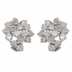 "Precious Cluster" Estate Diamond Earrings