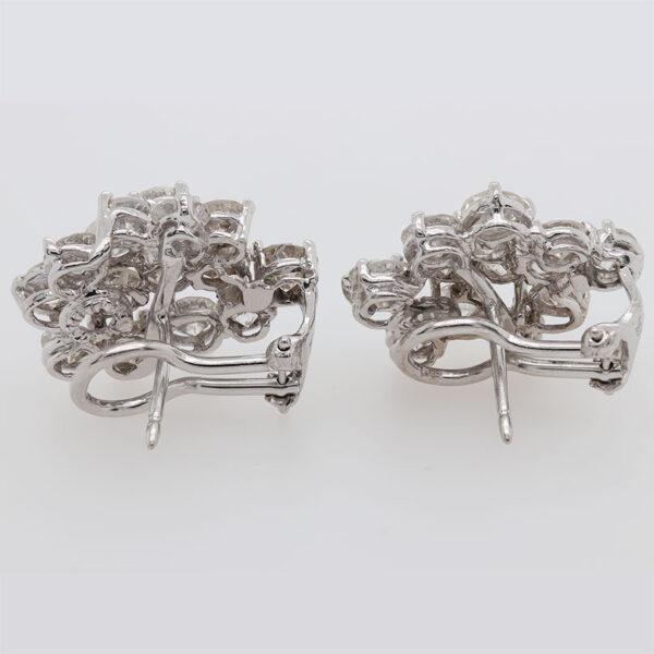 "Precious Cluster" Estate Diamond Earrings - Image 2