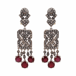 "Two-Toned Treasure" Antique Ruby and Diamond Earrings
