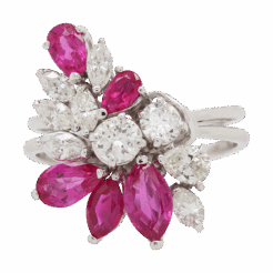 "Ruby Burst" Estate Diamond Ring