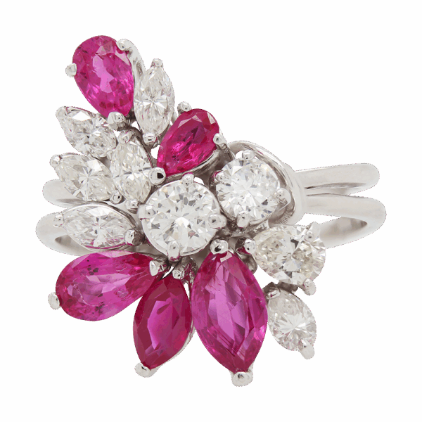 "Ruby Burst" Estate Diamond Ring