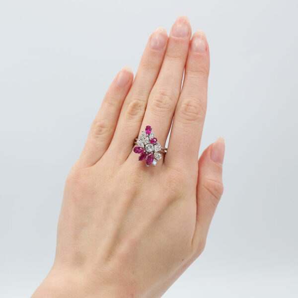 "Ruby Burst" Estate Diamond Ring - Image 3