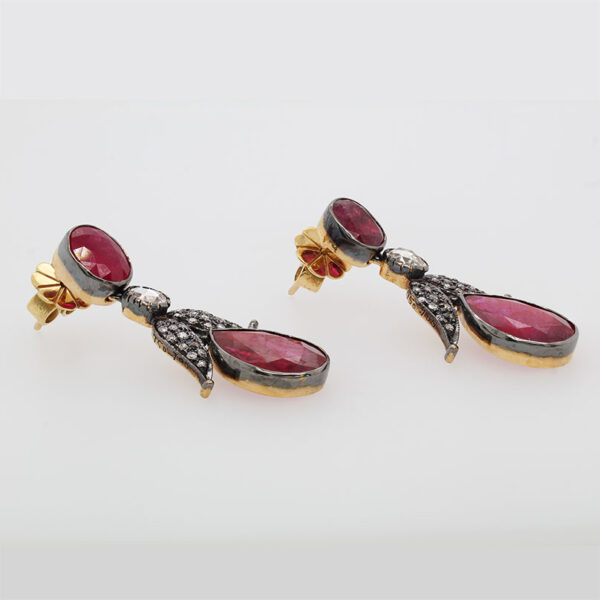 "Unique Antique" Victorian Ruby Earrings - Image 2