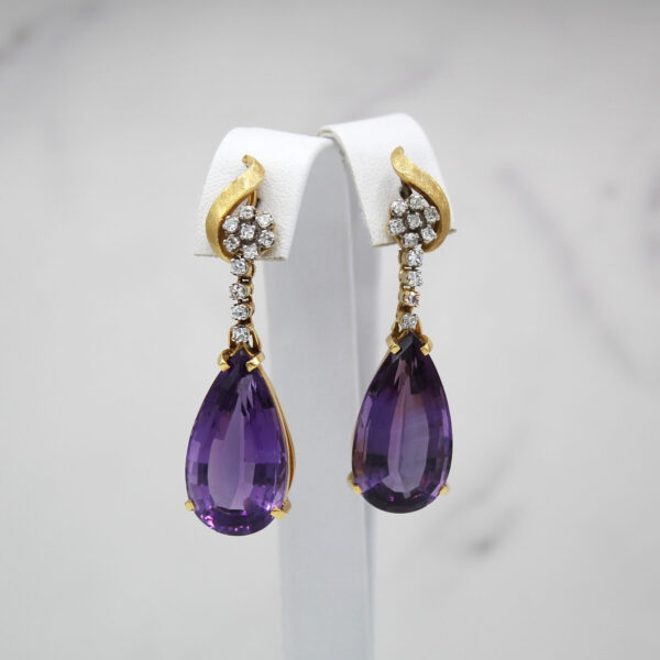 "Plum Purple" Vintage Amethyst Earrings - Image 3
