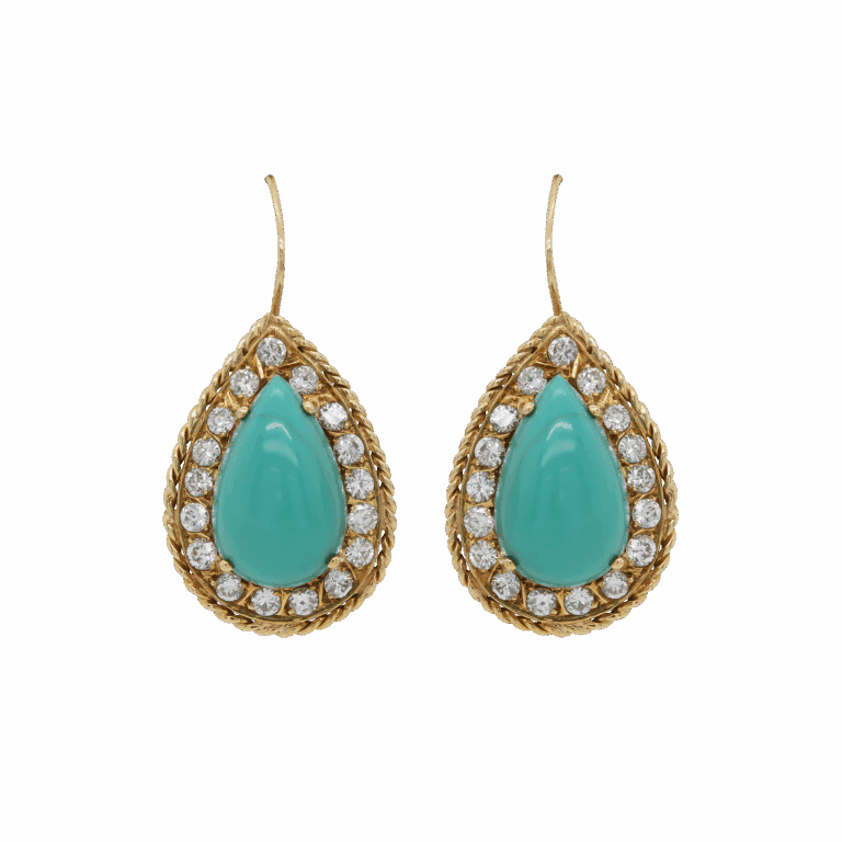 "Drops of Beauty" Estate Turquoise Earrings
