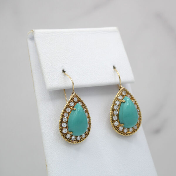 "Drops of Beauty" Estate Turquoise Earrings - Image 3