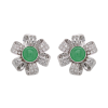 "Platinum Ribbon" Vintage Jade Earrings