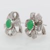 "Platinum Ribbon" Vintage Jade Earrings - Image 2