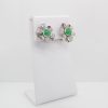 "Platinum Ribbon" Vintage Jade Earrings - Image 3