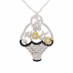"Floral Harvest" Vintage Diamond Pendant