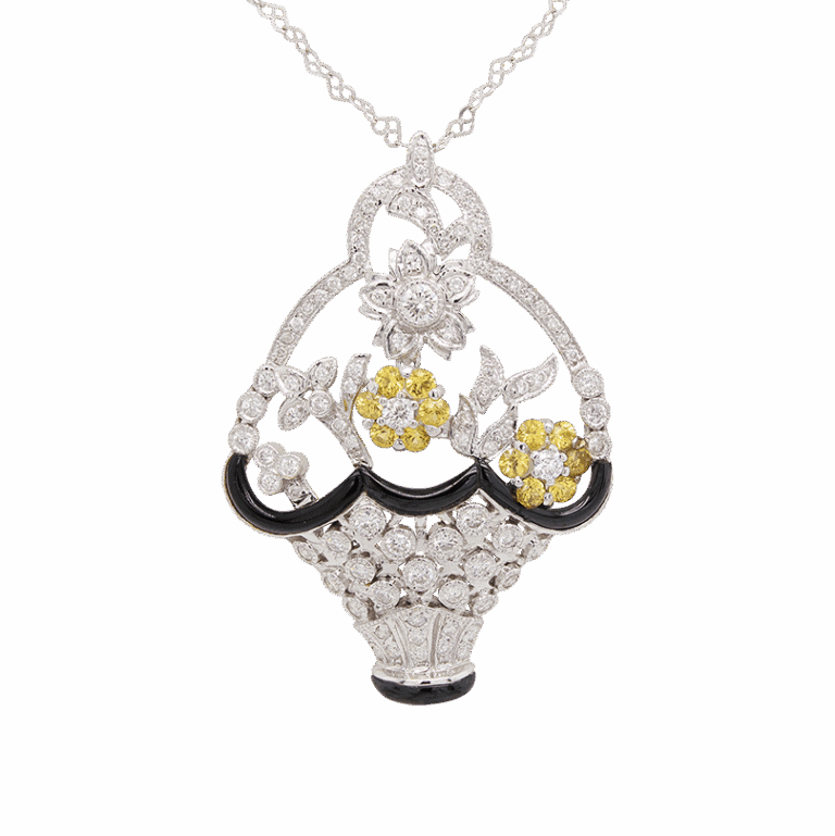 "Floral Harvest" Vintage Diamond Pendant