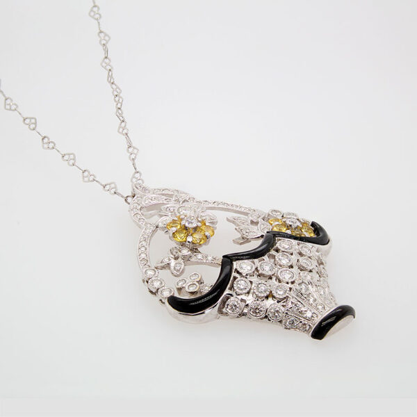 "Floral Harvest" Vintage Diamond Pendant - Image 2