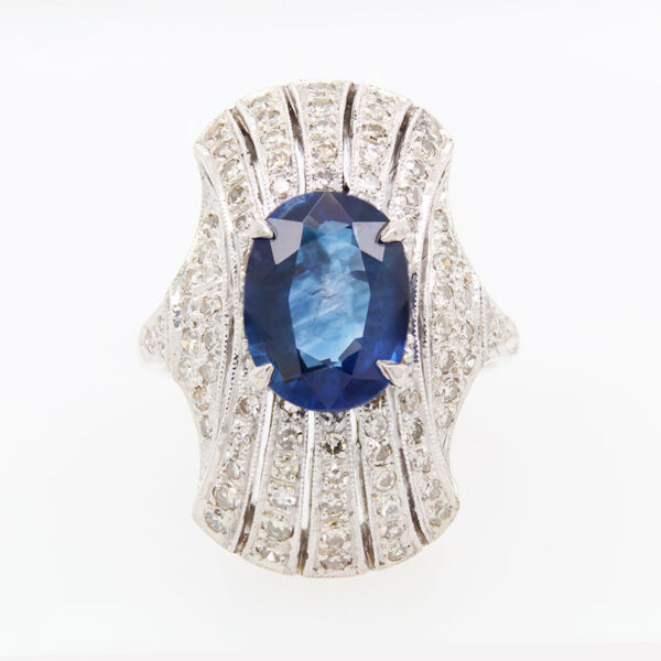 "Deja Blue" Estate Sapphire Ring - Image 2
