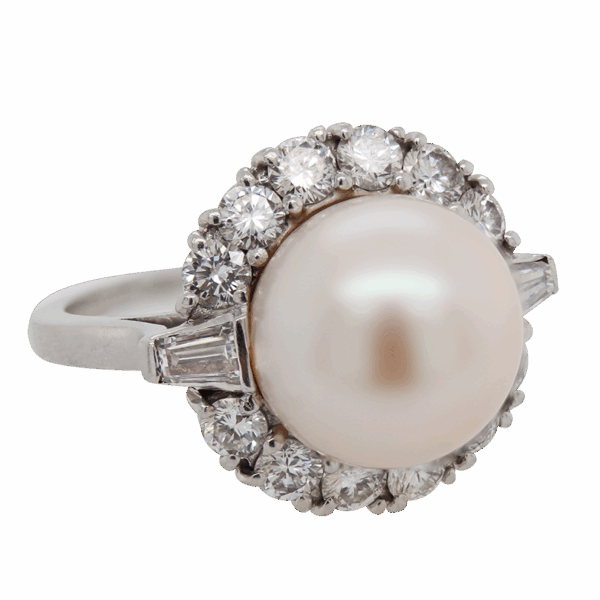 "Pearlescent Platinum" Estate Pearl Ring