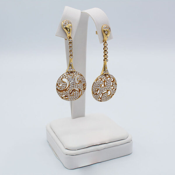 "Drops of Gold" Estate Diamond Earrings - Image 3