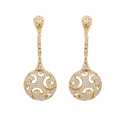 "Drops of Gold" Estate Diamond Earrings