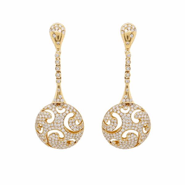 "Drops of Gold" Estate Diamond Earrings