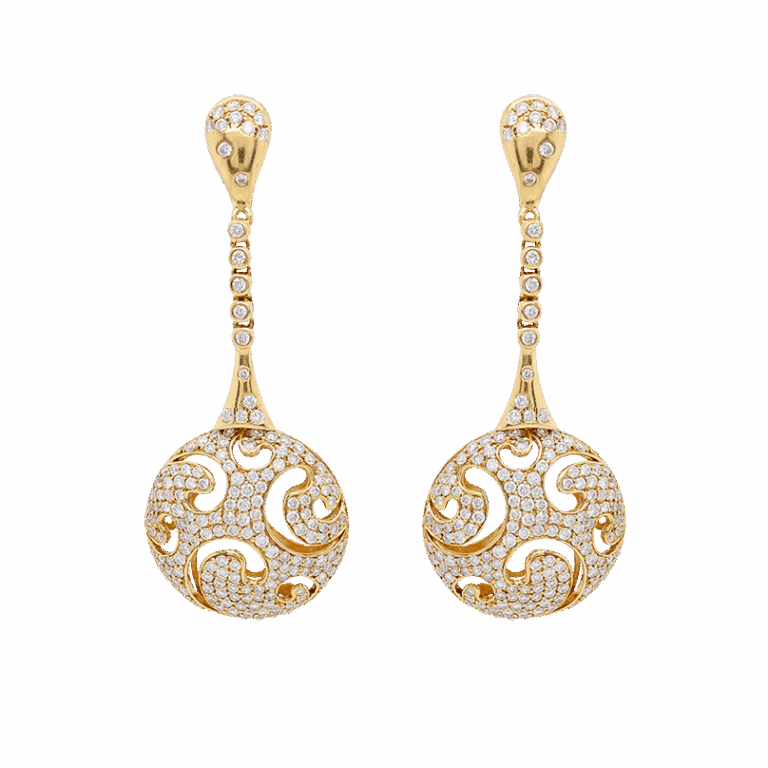 "Drops of Gold" Estate Diamond Earrings
