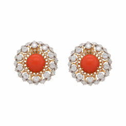 "Orange Blossom" Vintage Coral Earrings