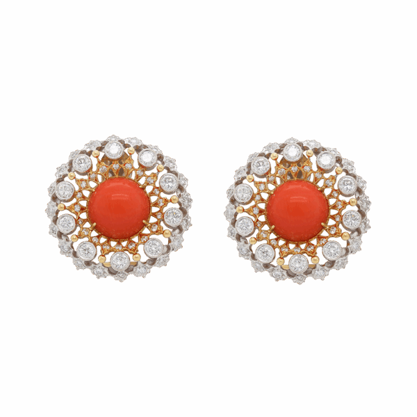 "Orange Blossom" Vintage Coral Earrings
