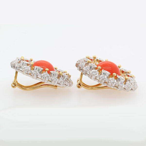 "Orange Blossom" Vintage Coral Earrings - Image 2