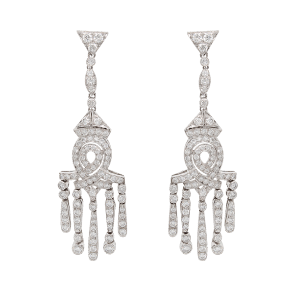 "Chandelier" Vintage Diamond Earrings
