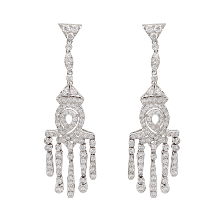 "Chandelier" Vintage Diamond Earrings