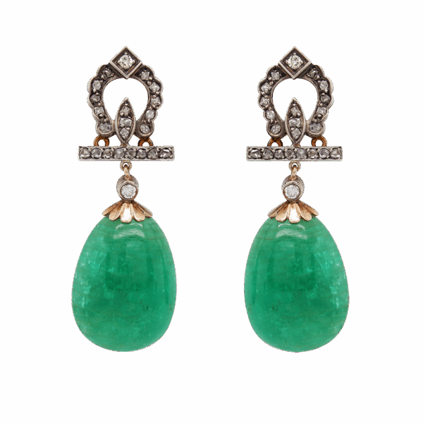"Greenery" Victorian Emerald Earrings