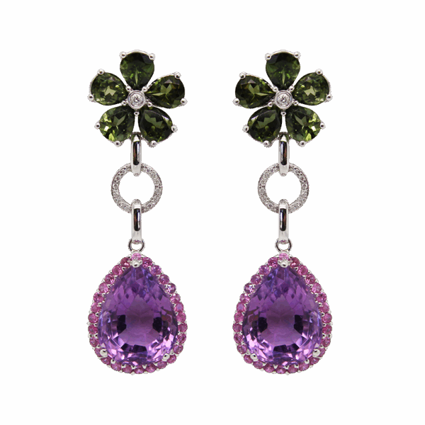 "Iris" Estate Multistone Earrings