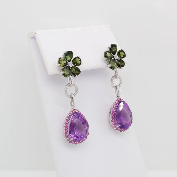 "Iris" Estate Multistone Earrings - Image 3