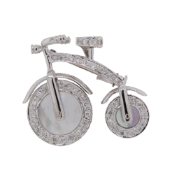 "Beautiful Bicycle" Estate Mother of Pearl Pendant