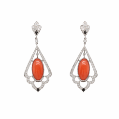 Vintage Coral and Diamond Set