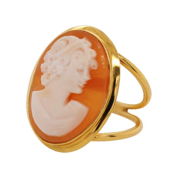 "Contessa" Antique Shell Cameo Ring