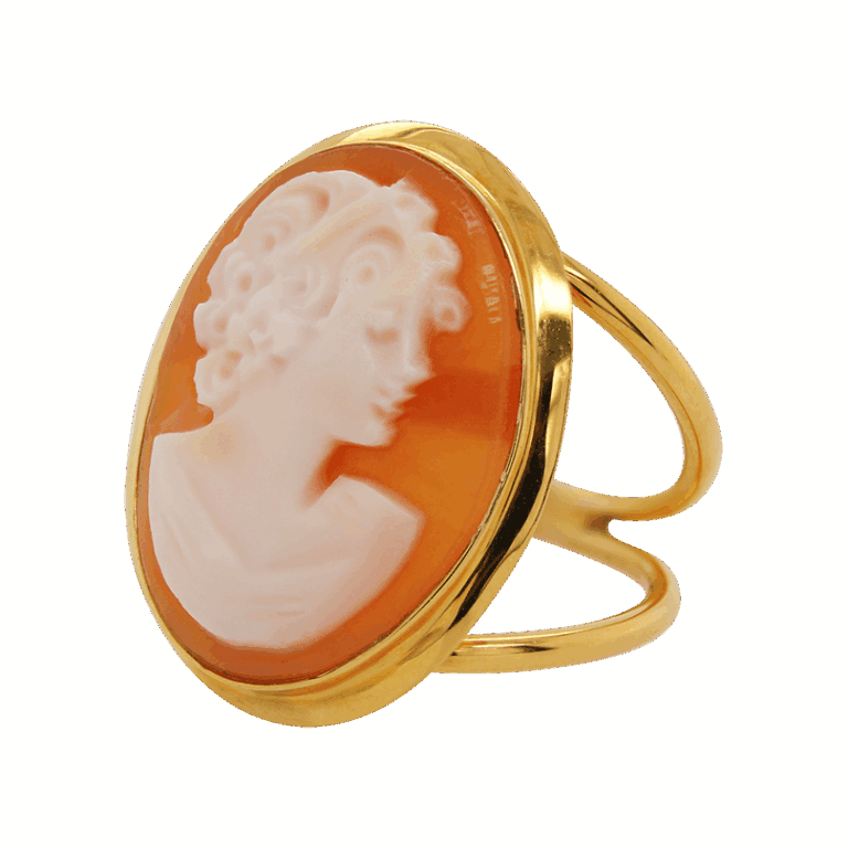 "Contessa" Antique Shell Cameo Ring