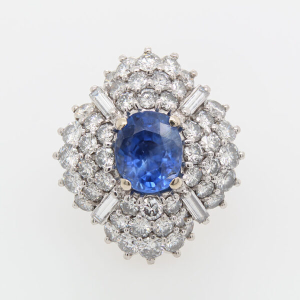 "Au Naturel" Estate No Heat Sapphire Ring - Image 2