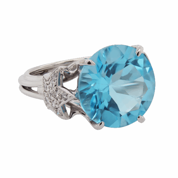 "Shooting Star" Estate Blue Topaz Ring