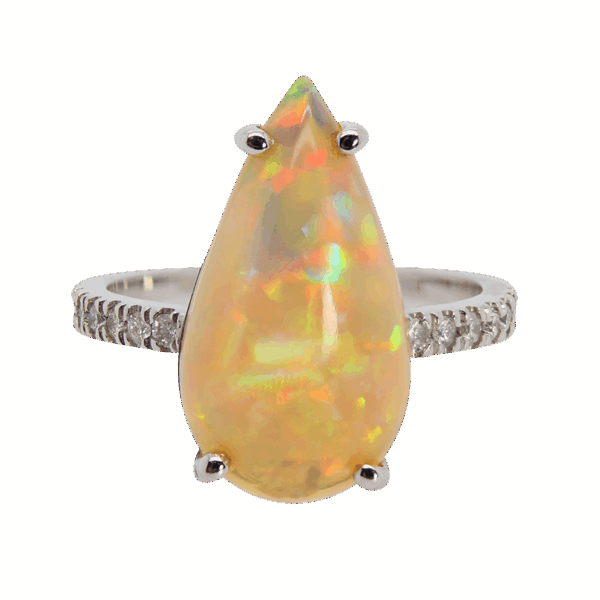 "Tangerine" Estate Opal Ring