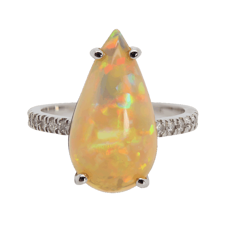 "Tangerine" Estate Opal Ring