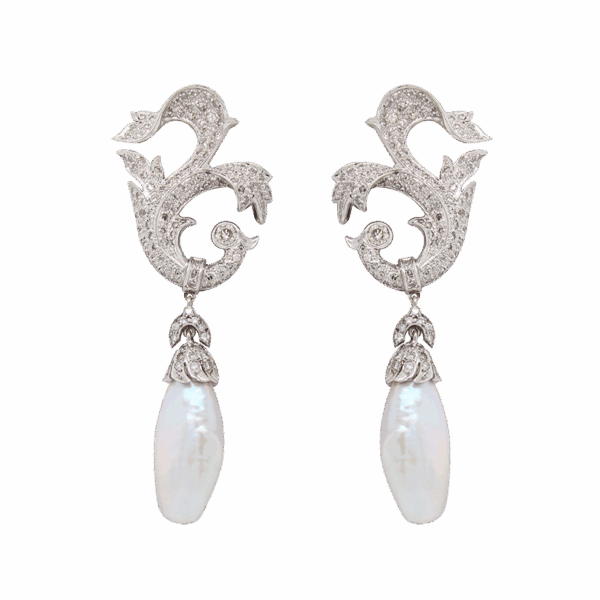"Iridescent Luster" Vintage Pearl Earrings