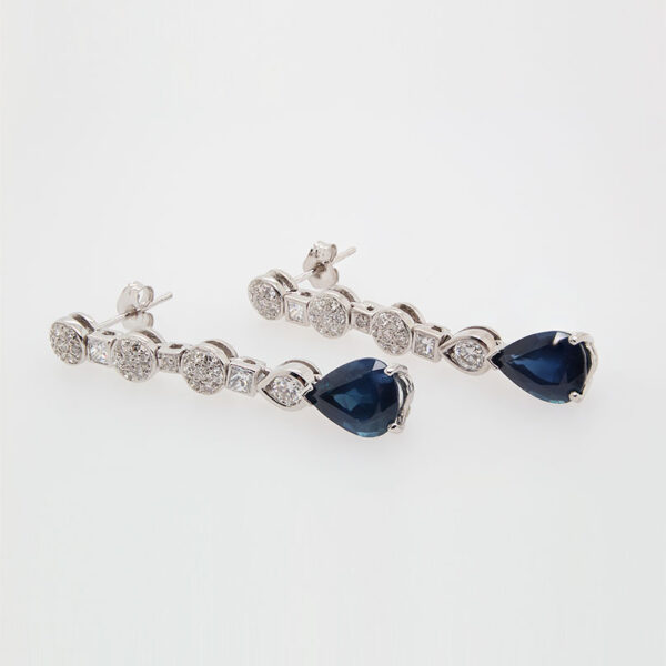 "Ocean Drops" Vintage Sapphire Earrings - Image 2