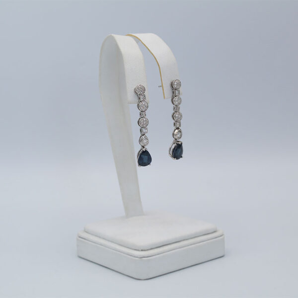 "Ocean Drops" Vintage Sapphire Earrings - Image 3