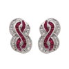 "Cherry Swirl" Art Deco Ruby Earrings