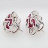 "Cherry Swirl" Art Deco Ruby Earrings - Image 2