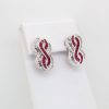 "Cherry Swirl" Art Deco Ruby Earrings - Image 3