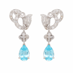"Vivid" Antique Blue Topaz Earrings