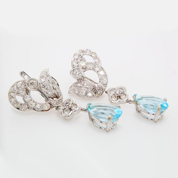 "Vivid" Antique Blue Topaz Earrings - Image 2